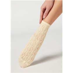 Socke mit Durchbruchmuster aus Baumwolle