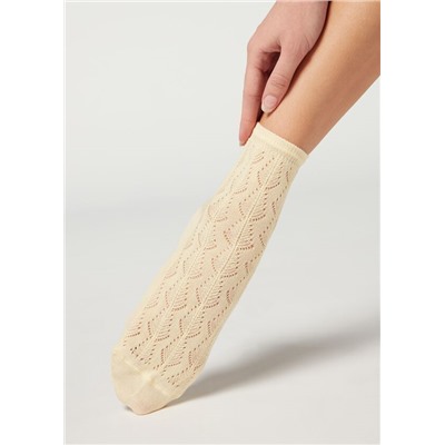 Socke mit Durchbruchmuster aus Baumwolle