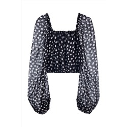 Blusa de seda Negro