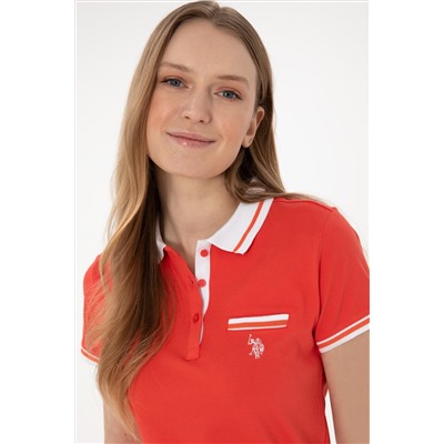 Kadın Kırmızı Polo Yaka Tişört
