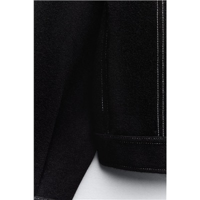 FELT TEXTURE JACKET WITH TOPSTITCHING