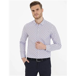 Lacivert Slim Fit Uzun Kollu Gömlek