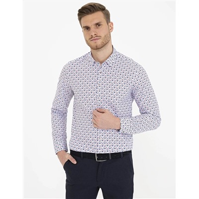 Lacivert Slim Fit Uzun Kollu Gömlek