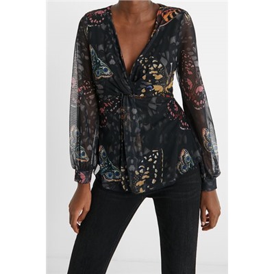 Blusa viscosa estampada