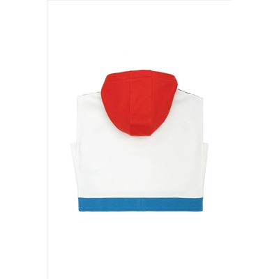 Kız Çocuk Beyaz Kapüşonlu Sweatshirt