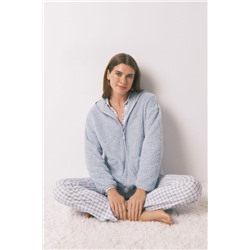 Bata corta tejido pelo azul lurex