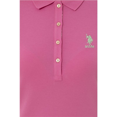 Kadın Pembe Basic Polo Yaka Tişört