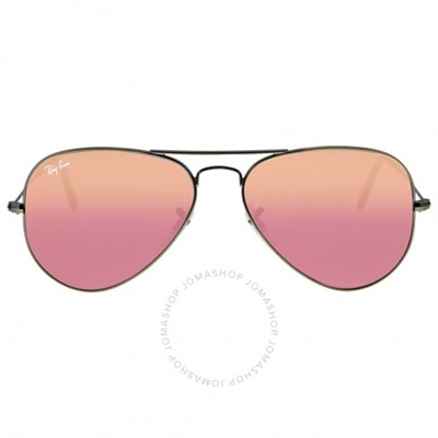 RAY BAN Aviator Bronze Metal Bronze Red Mirror Non-Polarized Crystal Lenses 55mm Sunglasses RB3025-55-167-2K