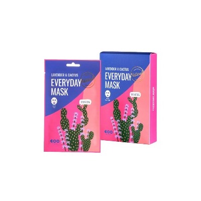 Lavender & Cactus Everyday Mask (10ea), Увлажняющая маска с экстрактами лаванды и кактуса