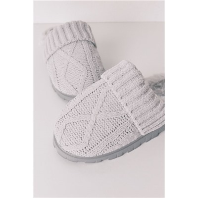 Zapatillas casa punto tricot gris