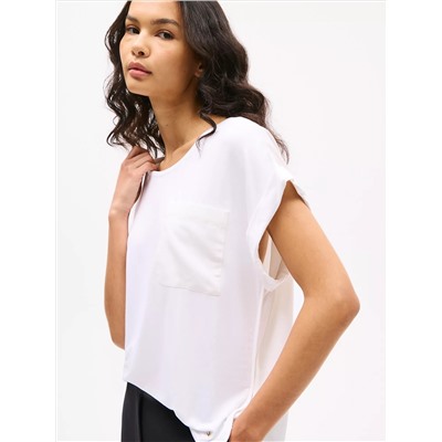 Dolman-Sleeve Crewneck Pocket T-Shirt