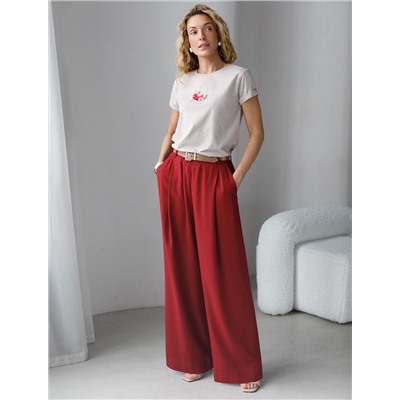 Свободная футболка с принтом из премиального хлопка с эастаном