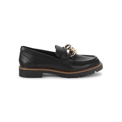 ANNE KLEIN Emmy Chain Leather Loafers