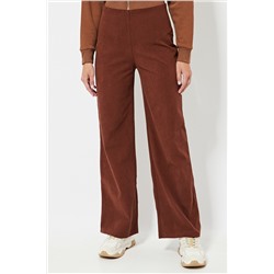 Pantalón de pana cintura alta - Marrón
