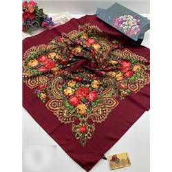 Платок женский с русским колоритным принтом (90*90 см.) арт. 266671