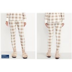 High-Waisted Printed Waffle Pajama Leggings for Women