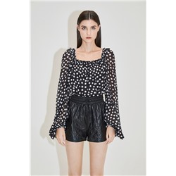 Blusa de seda Negro