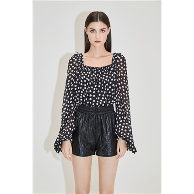 Blusa de seda Negro
