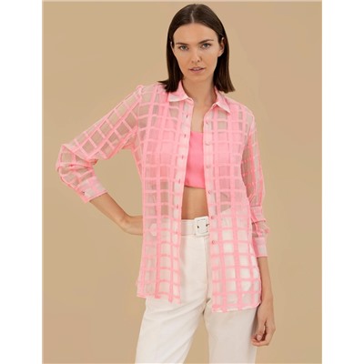 Pembe Comfort Fit Uzun Kollu Gömlek