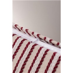 Ronnet %100 Pamuk Kırlent Kılıfı - Bej/Kırmızı - 45x45 cm