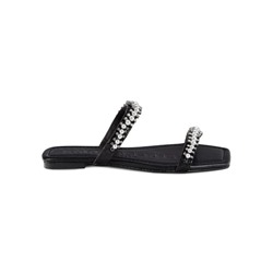 KARL LAGERFELD PARIS Penna Faux Pearl Embellished Flat Sandals