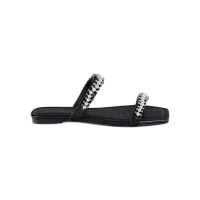 KARL LAGERFELD PARIS Penna Faux Pearl Embellished Flat Sandals
