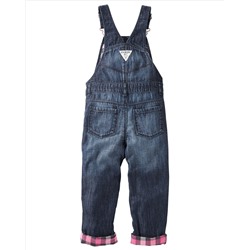 Flannel-Lined Denim Overalls - Geode Wash