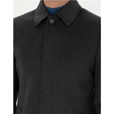 Antrasit Slim Fit Kaşe Kaban
