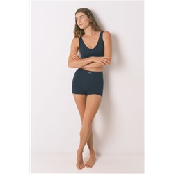 Pantalón corto canalé azul oscuro