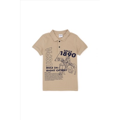 Erkek Çocuk Açık Haki Polo Yaka Tişört