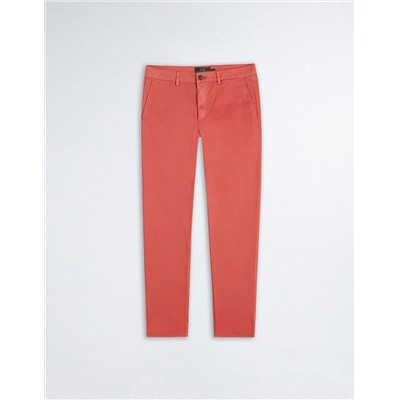 Slim Fit Twill Trousers, Men, Orange