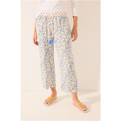 Pantalón Capri viscosa flores multicolor