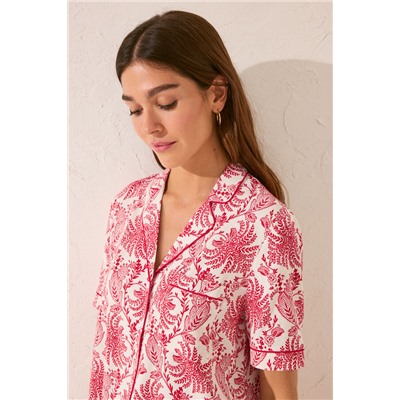 Pijama camisero Capri estampado hojas