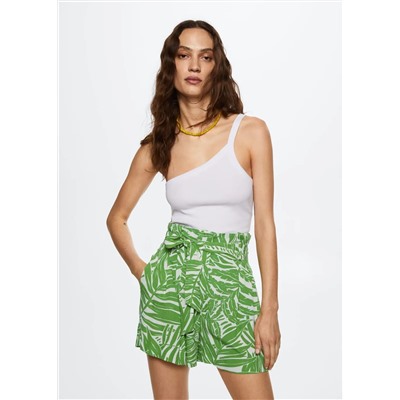 Short cinturón estampado -  Mujer | MANGO OUTLET Melilla