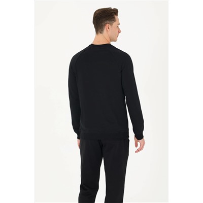 Erkek Siyah Basic Sweatshirt