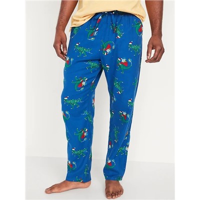 Printed Flannel Pajama Pants for Men