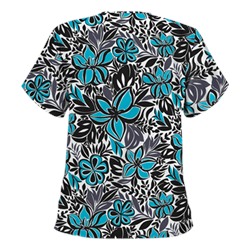 UA Tropical Delight Turquoise Print Scrub Top