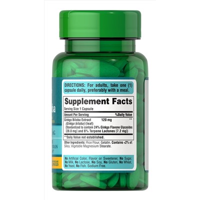 Puritan's Pride Ginkgo Biloba 120 mg Trial Size