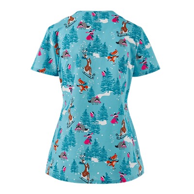 Dickies EDS Scrubs Wondrous Wonderland Print Top