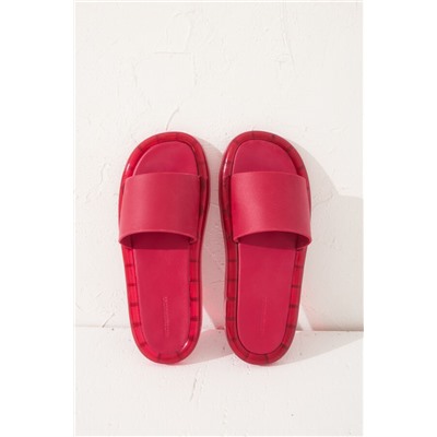Sandalias tipo pala rojo