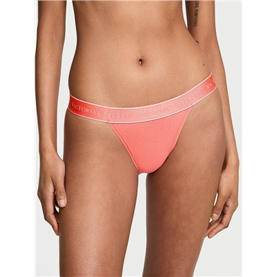 Logo Cotton Tanga Panty