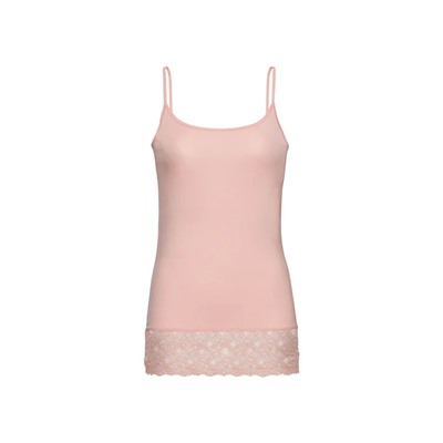 ESMARA® Damen Spaghettiträgerhemd, mit eleganter Spitze am Saum