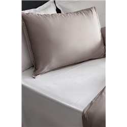 Laila King Size %100 Pamuk Nakışlı Saten Nevresim Takımı - Vizon