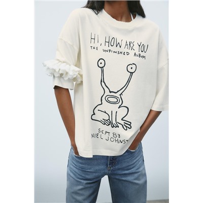 DANIEL JOHNSTON WASHED-EFFECT T-SHIRT