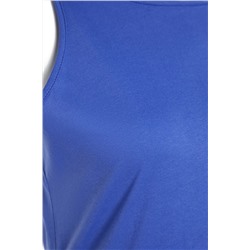 Saks Düz Kesim Yırtmaçlı %100 Pamuk Maxi/Uzun Örme Elbise TBBSS22AH0162