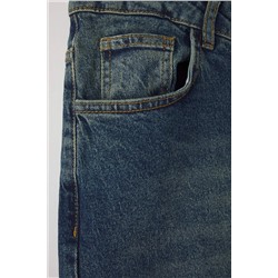 Mavi Yüksek Bel Straight Fit Denim Büyük Beden Jeans TBBSS24CJ00051