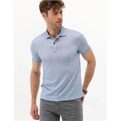 Mavi Slim Fit Dokulu Polo Yaka Tişört