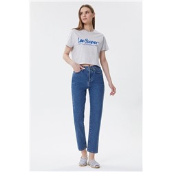 Lee Cooper Britney Kadın Bisiklet Yaka T-shirt Gri Melanj 222 LCF 242006