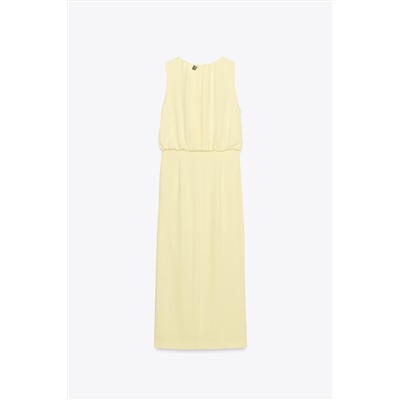 GATHERED MIDI DRESS