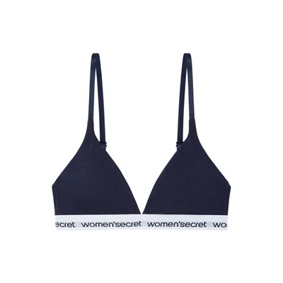 LOVELY Sujetador triangular algodón logo azul navy